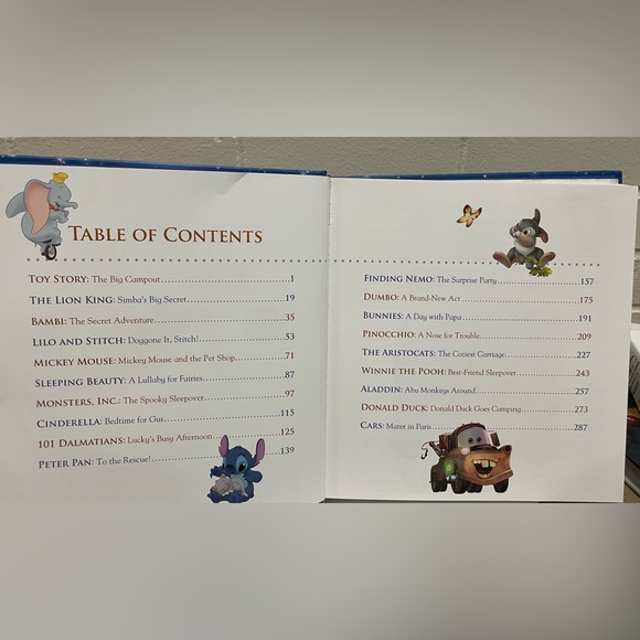 Disney Bedtime Stories Book Monster's Inc Stitch Lion King Toy Story Petetr Pan - Picture 3 of 3